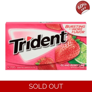 Trident Gum Island Berry Lime - Sugar Free Chewing-Gum 14 Sticks Pack